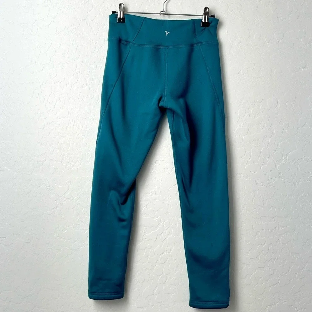 Old Navy Active Kids Ultracoze Go-Dry Leggings Teal Blue Reflective Size L 10-12